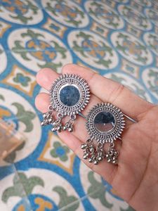 Oxidised Mirror Necklace and Earring Set