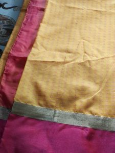 Vibrant Yellow &amp; Pink Saree