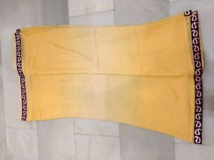 Elegant Yellow Saree with Border used only once