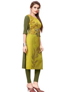 Olive Colour Women Printed Kurta