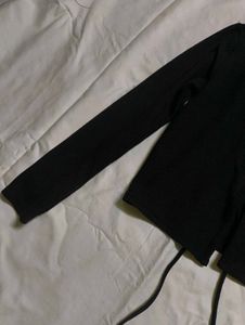 Black tie up cardigan