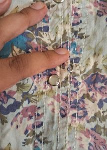 ♡DNMX Jeans Sleeveless Floral Button UP♡