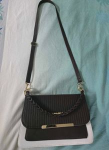 Chic Brown  & White Crossbody Bag