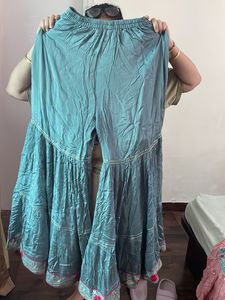 Beautiful Teal Kurta with Embellished Neckline