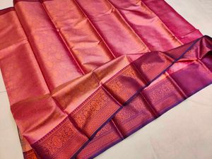 Pink Banarasi Tanchoi Brocade Saree