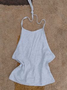 Light Gray Halter Neck Tank Top