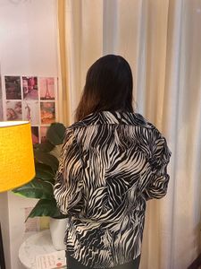 Chic Zebra Print Button-Up Top