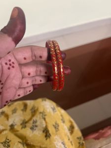 Red &amp; Gold plastic bangles