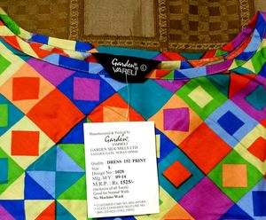 Vibrant Geometric Print A-Line Dress