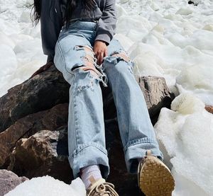 Light Wash Ripped Denim Jeans