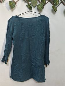 Embroidered Teal Kurta