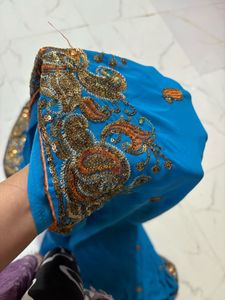 Beautiful Blue Embellished Saree