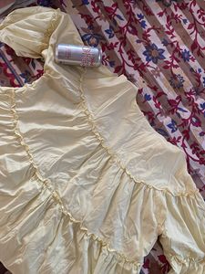Ruffled Cream Tiered Blouse