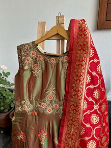 Brand new Embroidered gown with duppatta