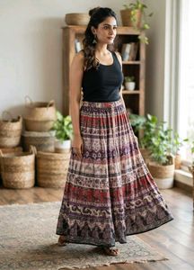 Bohemian Print Maxi Skirt