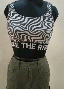 Abstract Print Crop Top