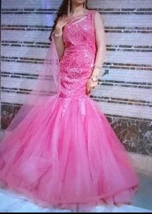 Stunning Pink Embellished Gown