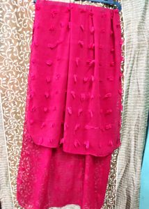 Dhamaka Offe Dupatta Stole Red Jhalar georgett
