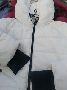 White Woman jacket With Cap