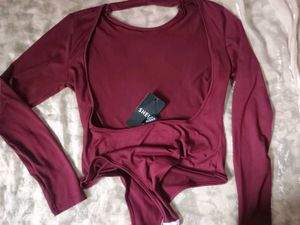 Maroon Long Sleeve Bodysuit