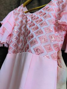 Pink Ethnic Gown with Sequence Work