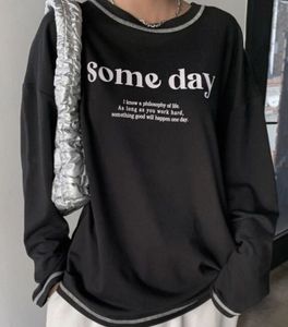 Black 'Some Day' Long Sleeve Tee