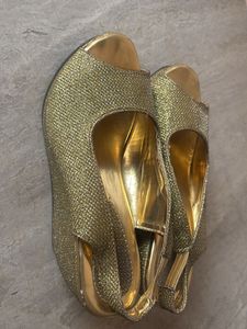 Gold Glitter Slingback Heels