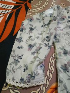 Light  Floral naira dress with dupatta