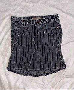 Striped Denim Mini Skirt