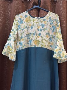 Floral Print Flared Sleeve maxi dress