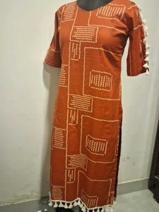Cotton daily  wear Rust  kurta