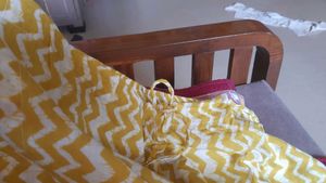 Gold Yellow Cotton Kurti with Bottom