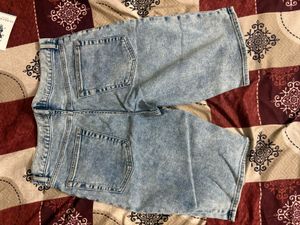 Stylish Acid Wash Denim Shorts