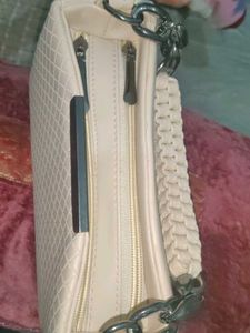 Stylish Cream Quilted Clutch Bag