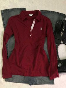 collar full sleeve polo top