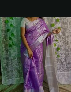 Lavender Banarasi Kanneevaram Silk Saree