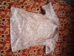 Stylish Teal V-Neck Peplum Top, sequin pink top, b