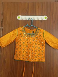 Embellished Orange Ethnic Blouse