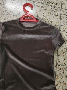 Velvet Short Sleeve Midi Dress