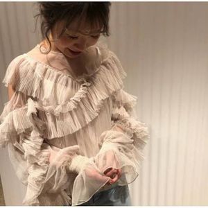 Tulle ruffle Top