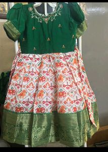 Beautiful Ikkat Ethnic Silk Gown for Girls