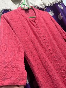 Full body Pink Embroidered Kurta
