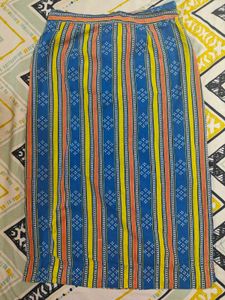 Boho Striped Ethnic Midi Skirt