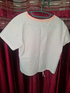 Striped Cropped T-Shirt -new one