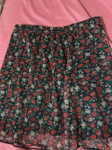 Floral Printed A Line mini skirt