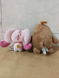 Cute Plush Toys - Pink Bunny &amp; Brown Bear
