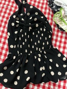 Chic Polka Dot Halter Neck Dress