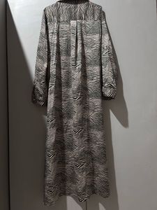 Zebra Print Button-Down Maxi Dress