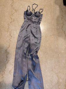 Striped grey boss vibe jumpsuit