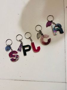 pick any one Glitter Letter Keychains